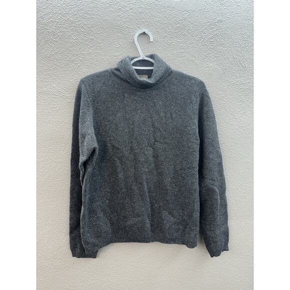 L.L. Bean Womens Sweater Size Medium Gray Long Sleeve Turtleneck Wool Angora - Picture 1 of 10